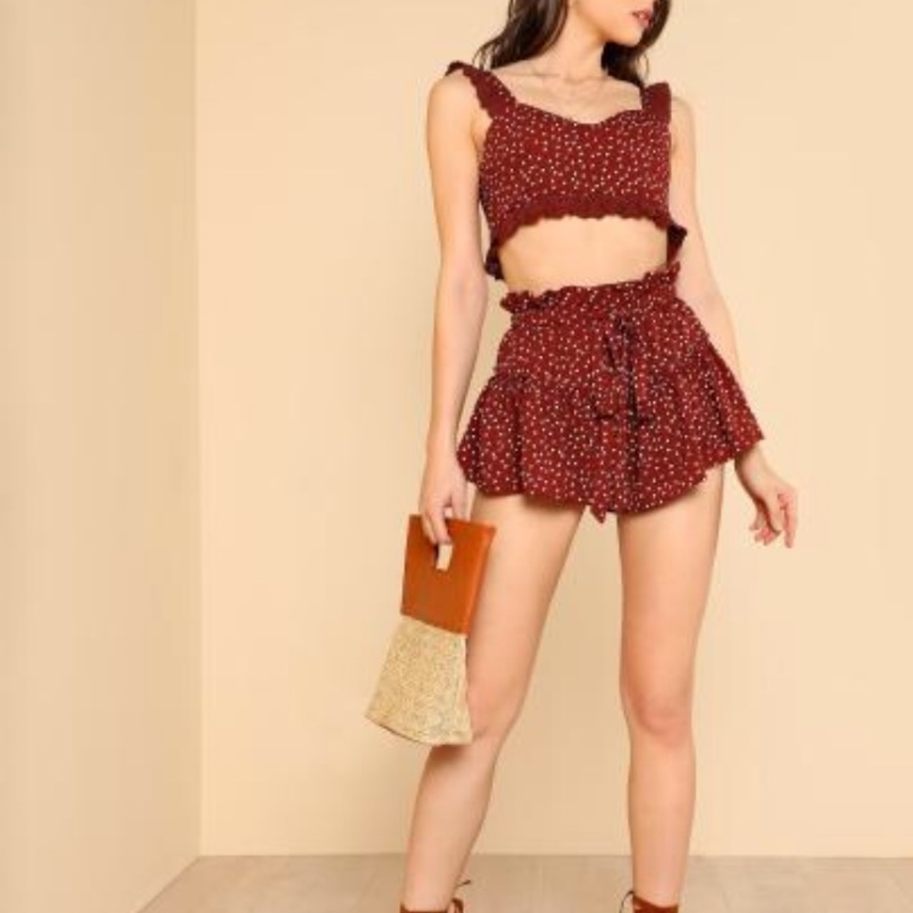 Red polka dot set